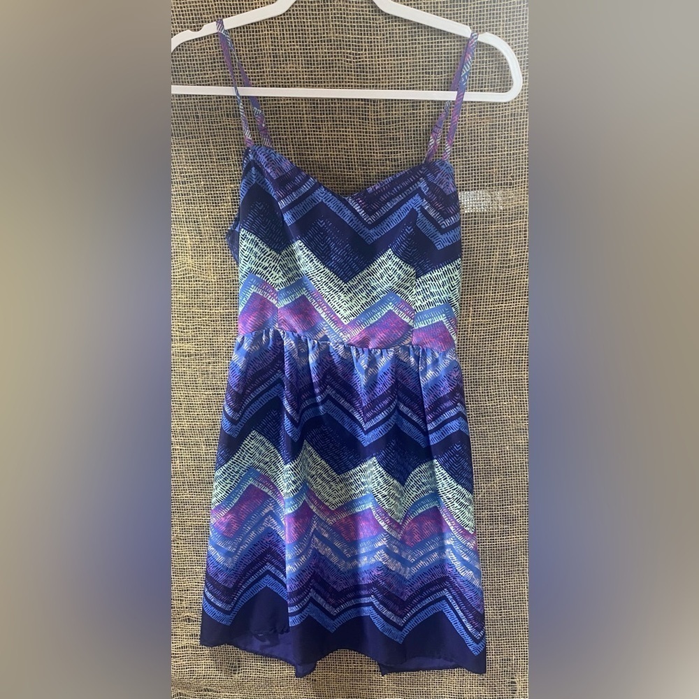 American Eagle Sundress No Sz Tag Blue/Purple/White Measurements in Description
